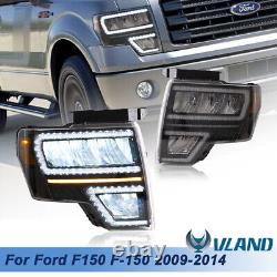 For 09-14 Ford F150 F-150 Full LED Reflector Headlights Withsequential turn signal