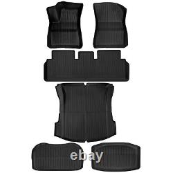 For 2020-2023 Model 3 Front Rear Cargo Liners Black All Season Floor Mats 6Pcs