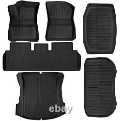 For 2020-2023 Model 3 Front Rear Cargo Liners Black All Season Floor Mats 6Pcs