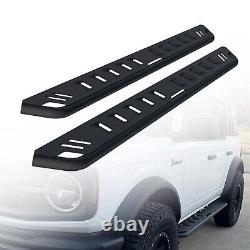 For 2021-2023 Ford Bronco 4 Door 7 Black Running Board Side Step Nerf Bar