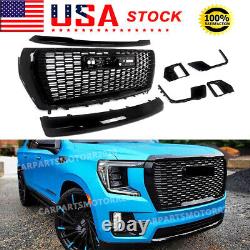 For 2021-2024 GMC Yukon/XL Denali Style Front Grille Hood Trim Molding Set 7PCS