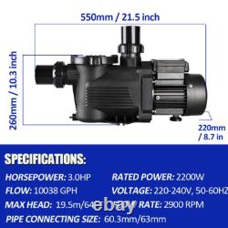 For Hayward 3HP In/Above Ground Swimming Pool Sand Filter Pump Motor Strainer US
