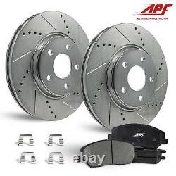 Front Drill/Slot Zinc Brake Rotors + Ceramic Pads for Acura TLX 15-19