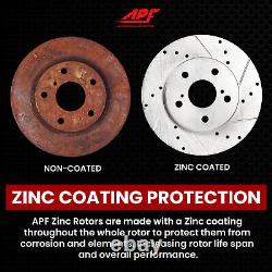 Front & Rear Zinc Drill/Slot Brake Rotors + Pads for INFINITI QX50 2016-2017