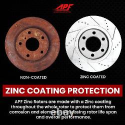 Front & Rear Zinc Drill/Slot Brake Rotors + Pads for Nissan Armada 2012-2018