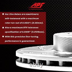 Front & Rear Zinc Drill/Slot Brake Rotors + Pads for Nissan Armada 2012-2018