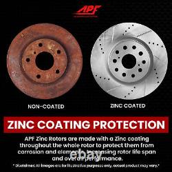 Front Zinc Drill/Slot Brake Rotors + Ceramic Pads for Toyota Prius 2001-2003