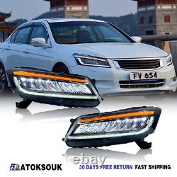 Full LED Headlight For Honda Accord 2008-2012 Sequential Turn Signal Animation