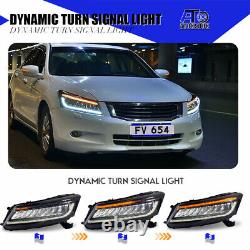 Full LED Headlight For Honda Accord 2008-2012 Sequential Turn Signal Animation