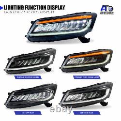 Full LED Headlight For Honda Accord 2008-2012 Sequential Turn Signal Animation