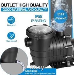 Hayward 1.5HP Swimming Pool Pump In/Above Ground with Motor Strainer Filter Basket