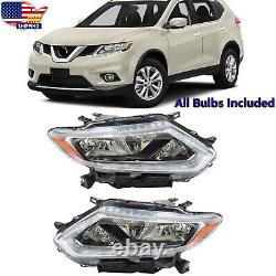 Headlight Headlamp WithLED DRL WithALL BULBS For 2014-2016 Nissan Rogue RH&LH