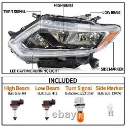 Headlight Headlamp WithLED DRL WithALL BULBS For 2014-2016 Nissan Rogue RH&LH