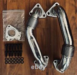 Heavy-Duty Upgraded 304SS Up Pipes With Gaskets for 6.6L 01-16 GMC Chevy Duramax