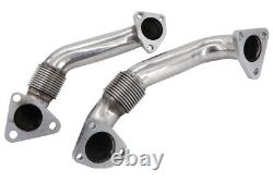 Heavy-Duty Upgraded 304SS Up Pipes With Gaskets for 6.6L 01-16 GMC Chevy Duramax