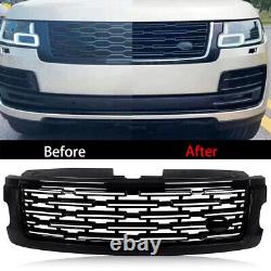 New 2023 Style Front Bumper Upper Grille Glossy Black For 2018-2022 Range Rover