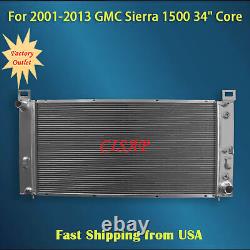 New All Aluminum Radiator For GMC Sierra 1500 2Rows 2001-2013 34 Core