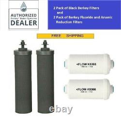 New Authentic Black Berkey Filters & PF-2 Fluoride Filters Combo Free Shipping