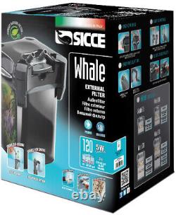 SICCE WHALE 120 EXTERNAL CANISTER FILTER for AQUARIUM WATER 140 GPH SIC426