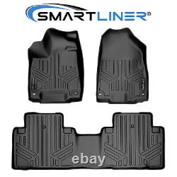 SMARTLINER All Weather Custom Fit Floor Mats (2 Rows) Set for MDX (Black)
