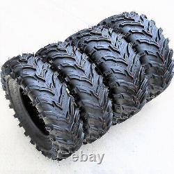 Set of 4 Mars B ATV UTV Mud Tires 2x 25x8-12 & 2x 25x10-12 6 Ply