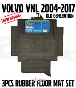 Volvo VNL 2004-2017 All Weather Floor Rubber Mats Liners 3 PCS SET Carpet