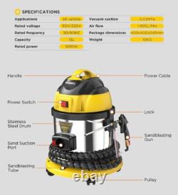 Walnut Sand Blaster DE-Carbon Cleaner Engine Intake Pipe Valve Clean Machine US