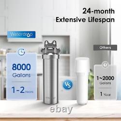 Waterdrop BS08 Under Sink Water Filter, Stainless Steel, 1 Year Lifetime