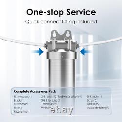 Waterdrop BS08 Under Sink Water Filter, Stainless Steel, 1 Year Lifetime