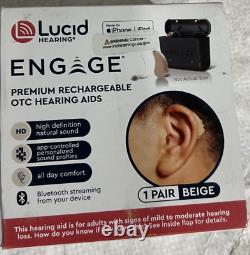 Aides auditives premium OTC Lucid Engage avec Bluetooth IOS couleur beige