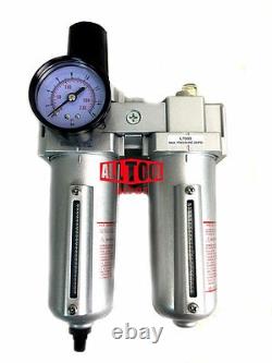 Filtre Régulateur Huileur Séparateur Lubrificateur Combo 1/2 Air avec Drainage Automatique