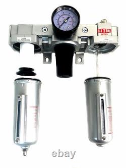 Filtre/Régulateur/Lubrificateur de Préparation d'Air Comprimé 1/2 NPT avec Drain Manuel