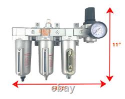 Filtre à air comprimé en ligne 3/4 Heavy Duty Système de nettoyage 4 étapes avec drainage automatique Filtre à air comprimé en ligne 3/4 Heavy Duty Système de nettoyage 4 étapes avec drainage automatique