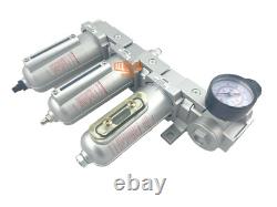 Filtre à air comprimé en ligne 3/4 Heavy Duty Système de nettoyage 4 étapes avec drainage automatique Filtre à air comprimé en ligne 3/4 Heavy Duty Système de nettoyage 4 étapes avec drainage automatique