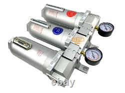 Filtre à air comprimé en ligne Super Duty 3/4 avec système de nettoyage à 3 étapes et drainage manuel