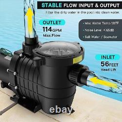 Filtre à panier de moteur de pompe de piscine auto-amorçante 2HP pour piscine enterrée/surélevée