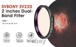 Filtre nébuleuse SVBONY SV220 2'' Dual-Band OIII & H-a 7nm compatible avec caméra couleur One-Shot