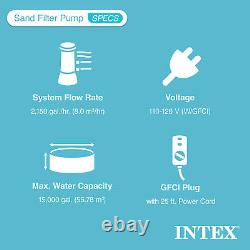 Intex 2,650 GPH 16 Système de filtration à sable et d'électrolyse au sel Krystal Clear