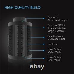Kit de filtration d'air PRO 8, ventilateur en ligne avec contrôleur intelligent, filtre et conduits