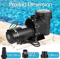 Moteur de pompe de piscine Hayward 1,5 HP pour piscine enterrée/surélevée avec panier filtrant.