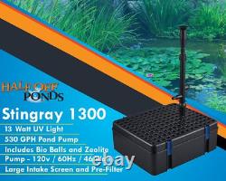 POMPE FILTRE DE POND 530 GPH ET ENSEMBLE DE FONTAINE AVEC CLARIFICATEUR 13W À MOITIÉ PRIX
