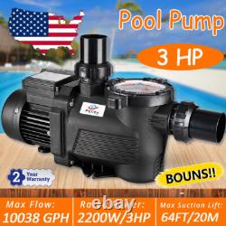Pompe de piscine hors-sol/sous-sol, 3CV, débit élevé avec panier filtre à tamis moteur