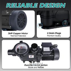 Pompe de piscine hors-sol/sous-sol, 3CV, débit élevé avec panier filtre à tamis moteur
