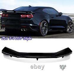 Pour 2016-2023 Chevy Camaro RS SS ZL1 Aileron de coffre arrière Glossy Black ABS