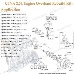 Pour Hyundai Kia 2.0L G4NA Kit de reconstruction du moteur comprenant vilebrequin / bielles / joints d'étanchéité