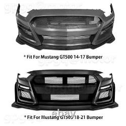 Pour pare-chocs Ford Mustang GT500 AMMP Style Bumper Matte Black 14-21 Lèvre de remplacement avant