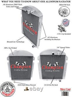 Radiateur Champion en aluminium à 3 rangées pour la conversion Chevrolet KF V8 de 1940 #CC3940CH