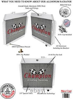 Radiateur à 2 rangées AAR Champion pour les voitures Chevrolet de 1949 à 1954 avec moteur L6 #EC4954-6