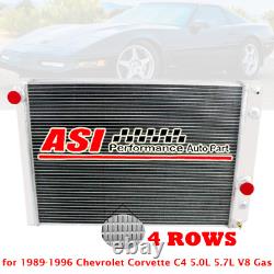 Radiateur en aluminium à 4 rangs pour Chevrolet Corvette C4 1989-1996 5.0L 5.7L V8 Essence