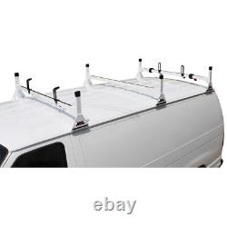 Supports de toit à échelle en acier blanc à 3 barres pour fourgon Dodge Ram de toutes les années, neuf.